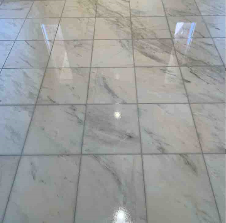 during repair marble floor